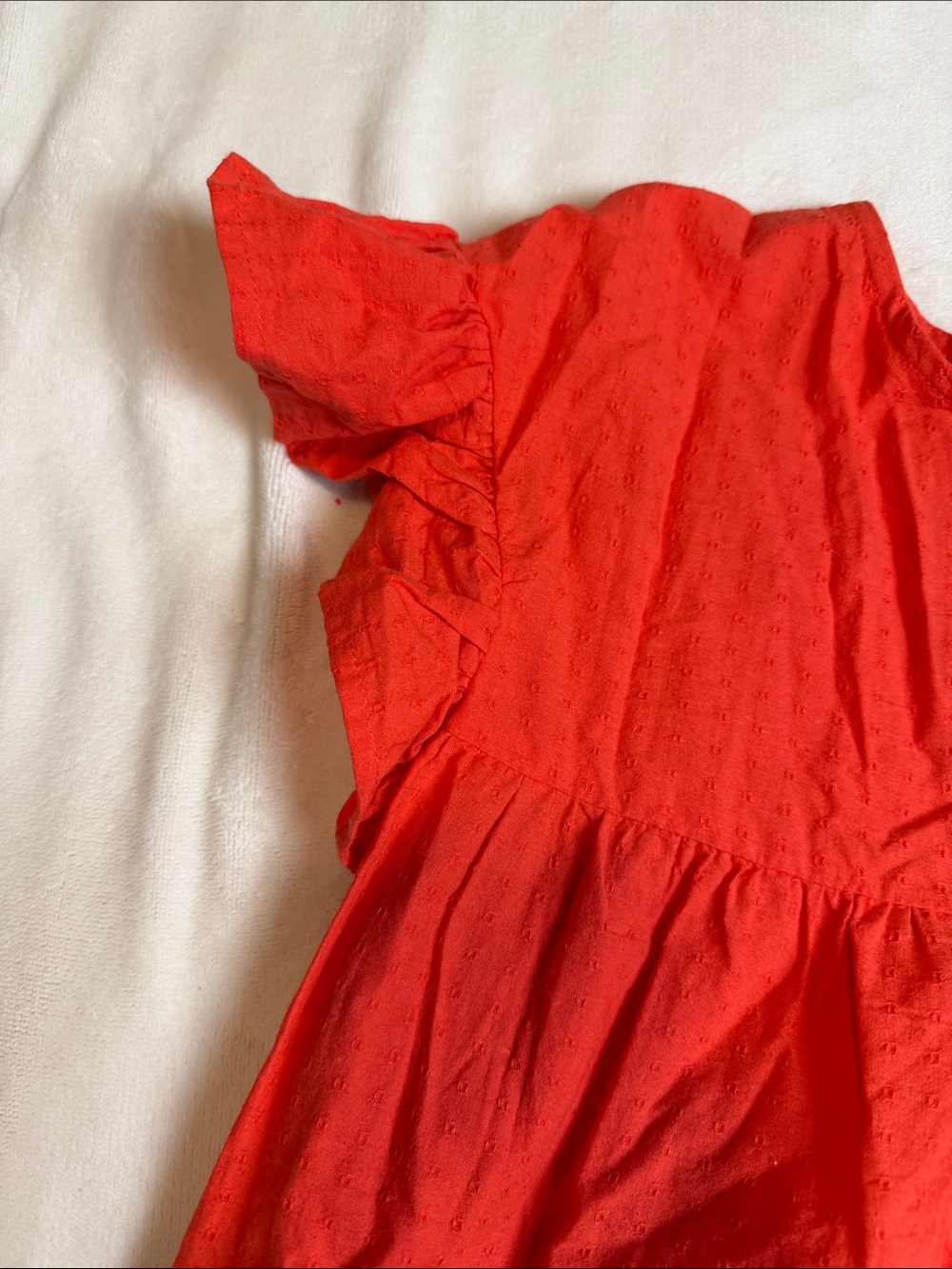 In The Beginning Red Orange Ruffle Mini Dress - Picture 4 of 7